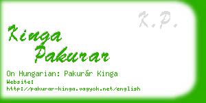 kinga pakurar business card