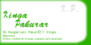 kinga pakurar business card